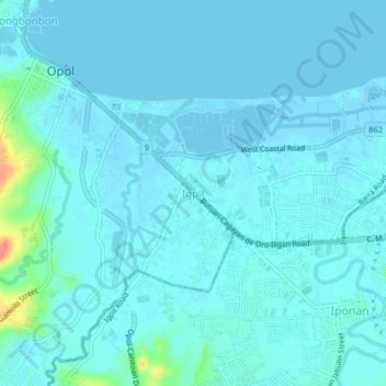 Topografische Karte Igpit, Höhe, Relief