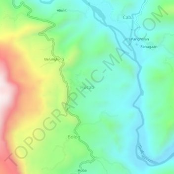 Topografische Karte Hucab, Höhe, Relief