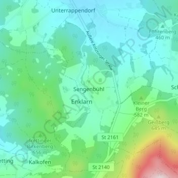 Topografische Karte Sengenbühl, Höhe, Relief