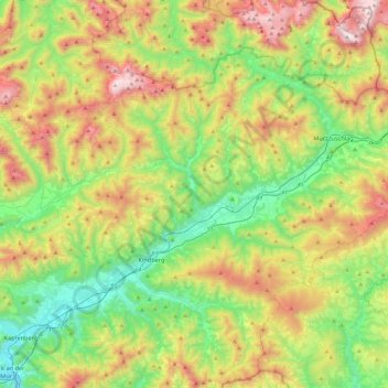 Topografische Karte Sankt Barbara im Mürztal, Höhe, Relief