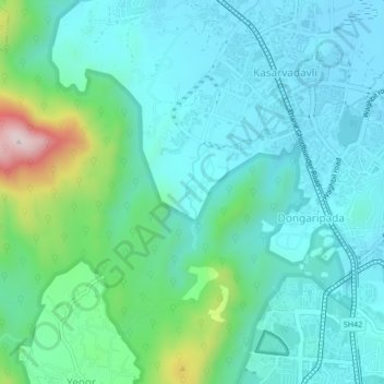 Topografische Karte Pachwad, Höhe, Relief