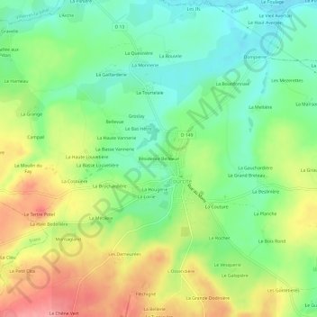 Topografische Karte Résidence Bellevue, Höhe, Relief