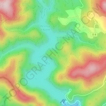 Topografische Karte La Castelle, Höhe, Relief