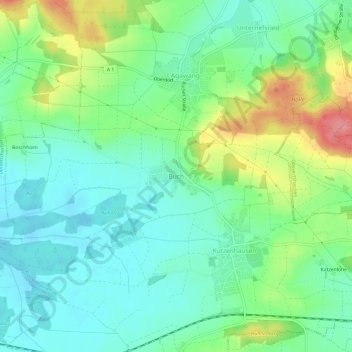 Topografische Karte Buch, Höhe, Relief