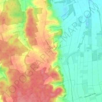 Topografische Karte Kemnat, Höhe, Relief