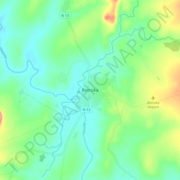 Topografische Karte Betroka, Höhe, Relief