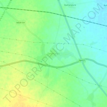 Topografische Karte Seemalya, Höhe, Relief