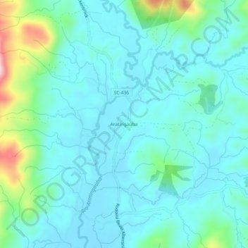 Topografische Karte Aratingaúba, Höhe, Relief