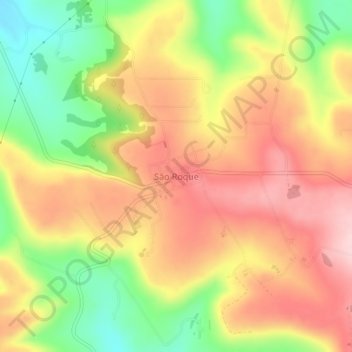 Topografische Karte São Roque, Höhe, Relief