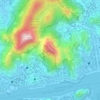 Topografische Karte Morro do Quadro, Höhe, Relief