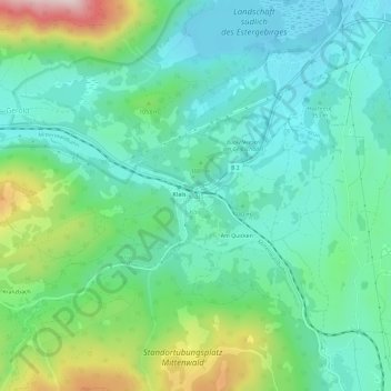 Topografische Karte Klais, Höhe, Relief