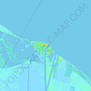 Topografische Karte Port Said, Höhe, Relief