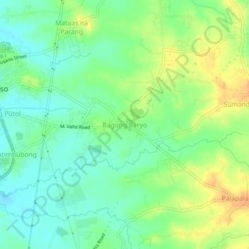 Topografische Karte Bagong Baryo, Höhe, Relief