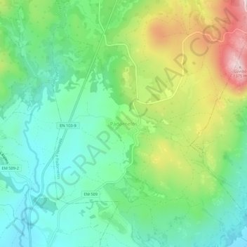 Topografische Karte Padornelos, Höhe, Relief