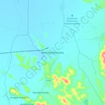 Topografische Karte Ambatondrazaka, Höhe, Relief
