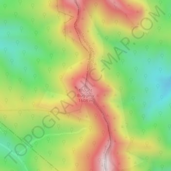 Topografische Karte Mount Buggery, Höhe, Relief