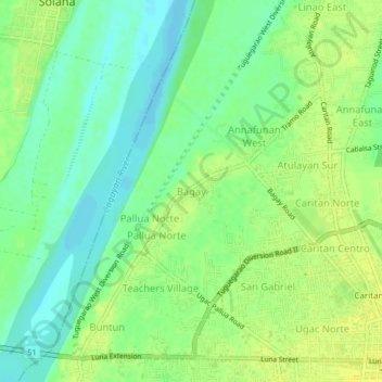 Topografische Karte Bagay, Höhe, Relief