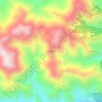 Topografische Karte Pelakot, Höhe, Relief