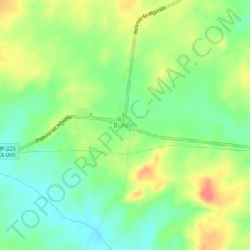 Topografische Karte Bonfim, Höhe, Relief