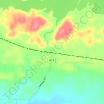 Topografische Karte Dyment, Höhe, Relief