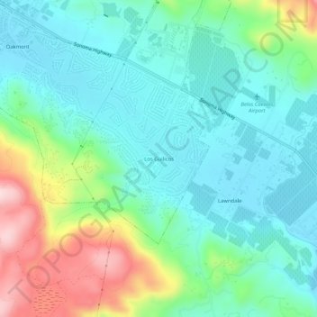 Topografische Karte Los Guilicos, Höhe, Relief