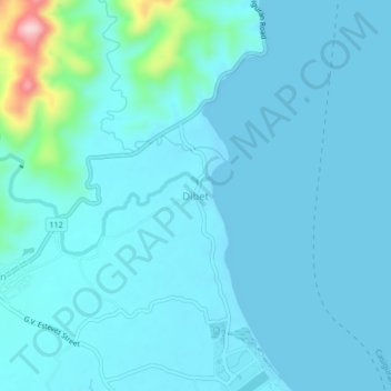 Topografische Karte Dibet, Höhe, Relief