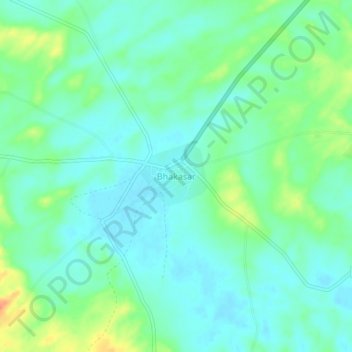 Topografische Karte Bhakasar, Höhe, Relief