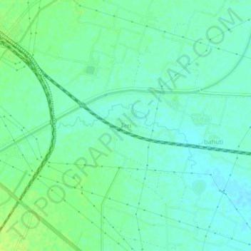 Topografische Karte Teri, Höhe, Relief