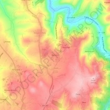 Topografische Karte Barreira, Höhe, Relief