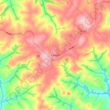 Topografische Karte Pérola, Höhe, Relief