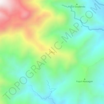 Topografische Karte Tibu, Höhe, Relief