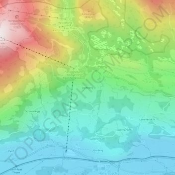 Topografische Karte Jochberg, Höhe, Relief