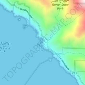 Topografische Karte McWay Falls, Höhe, Relief
