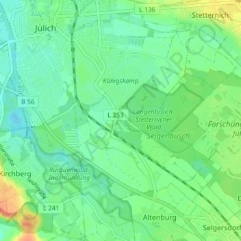 Topografische Karte Lorsbeck, Höhe, Relief