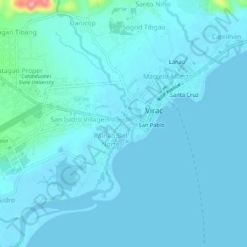 Topografische Karte Gogon Centro, Höhe, Relief