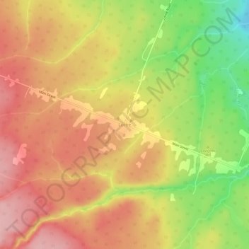 Topografische Karte Lorne, Höhe, Relief