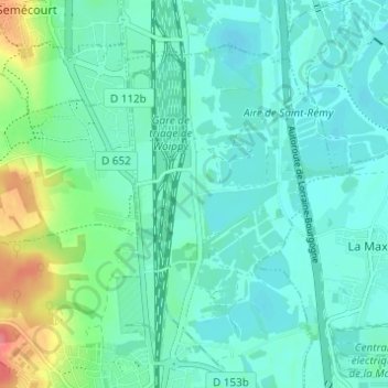 Topografische Karte Saint-Rémy, Höhe, Relief