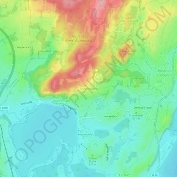 Topografische Karte Enzensberg, Höhe, Relief