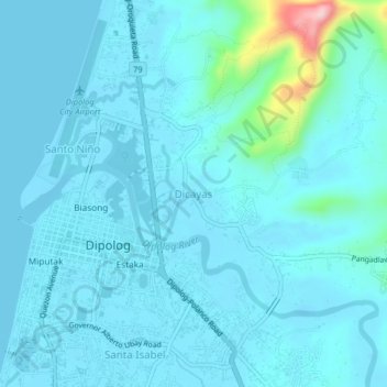 Topografische Karte Dicayas, Höhe, Relief