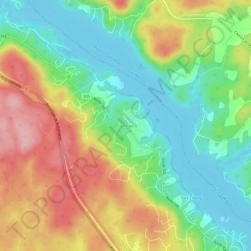 Topografische Karte Larrimac, Höhe, Relief