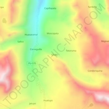 Topografische Karte Chalo, Höhe, Relief