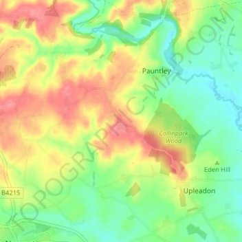Topografische Karte Brand Green, Höhe, Relief