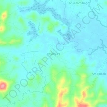 Topografische Karte Antsirabe, Höhe, Relief