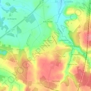 Topografische Karte Saint-Georges, Höhe, Relief