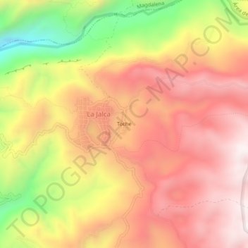 Topografische Karte Toche, Höhe, Relief