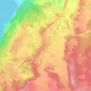 Topografische Karte Frieding, Höhe, Relief