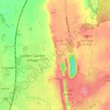 Topografische Karte Yate Rocks, Höhe, Relief