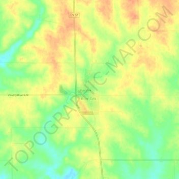 Topografische Karte Burr Oak, Höhe, Relief