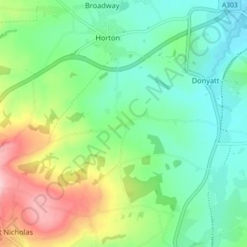 Topografische Karte Crock Street, Höhe, Relief