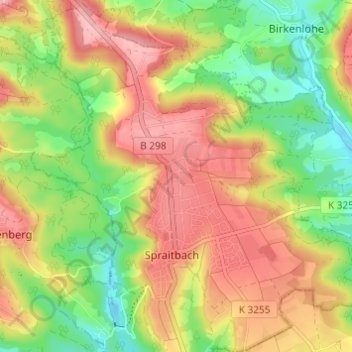 Topografische Karte Vorderlintal, Höhe, Relief
